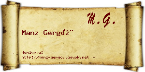 Manz Gergő névjegykártya