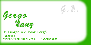gergo manz business card